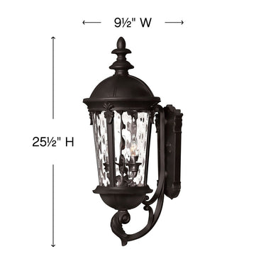 Hinkley Windsor Outdoor Large Wall Mount Lantern in Black Finish Alternative Image 3