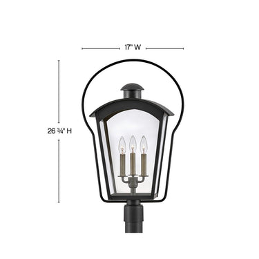 Hinkley Yale Outdoor Large Post Mount Lantern 