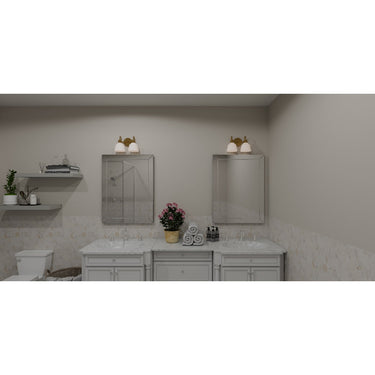 Hinton 2 Light Bath Light in Aged Brass 3