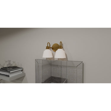 Hinton 2 Light Bath Light in Aged Brass 4