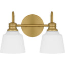 Hinton 2 Light Bath Light in Aged Brass 5