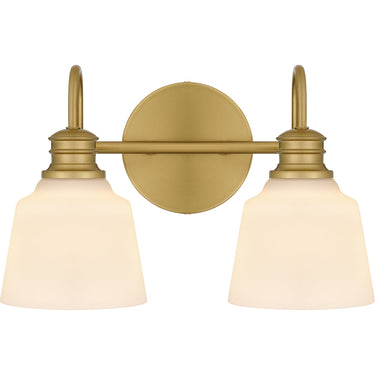 Hinton 2 Light Bath Light in Aged Brass 1
