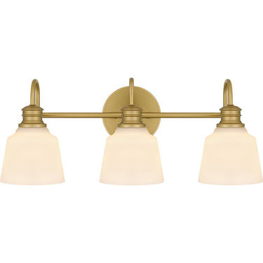 Hinton 3 Light Bath Light in Aged Brass 1