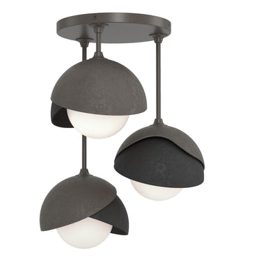 Hubbardton Forge 121374 Brooklyn 3-Light Double Shade Semi-Flush 6