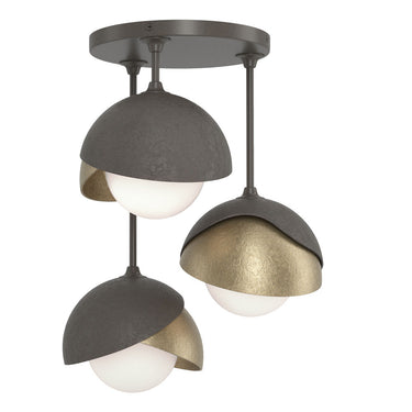 Hubbardton Forge 121374 Brooklyn 3-Light Double Shade Semi-Flush 8