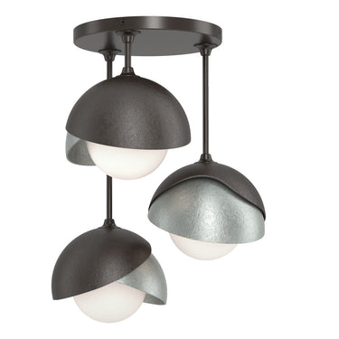 Hubbardton Forge 121374 Brooklyn 3-Light Double Shade Semi-Flush 19