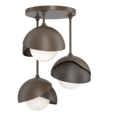 Hubbardton Forge 121374 Brooklyn 3-Light Double Shade Semi-Flush 1