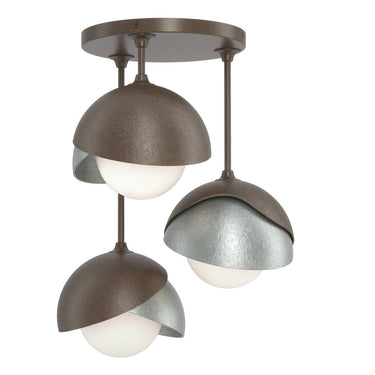 Hubbardton Forge 121374 Brooklyn 3-Light Double Shade Semi-Flush 3