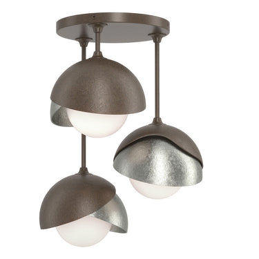 Hubbardton Forge 121374 Brooklyn 3-Light Double Shade Semi-Flush 4