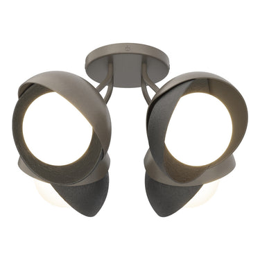 Hubbardton Forge 121376 Brooklyn 4-Light Double Shade Semi-Flush 12