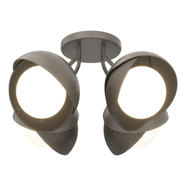 Hubbardton Forge 121376 Brooklyn 4-Light Double Shade Semi-Flush 13