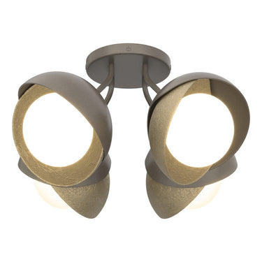 Hubbardton Forge 121376 Brooklyn 4-Light Double Shade Semi-Flush 16