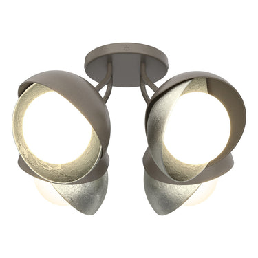 Hubbardton Forge 121376 Brooklyn 4-Light Double Shade Semi-Flush 17