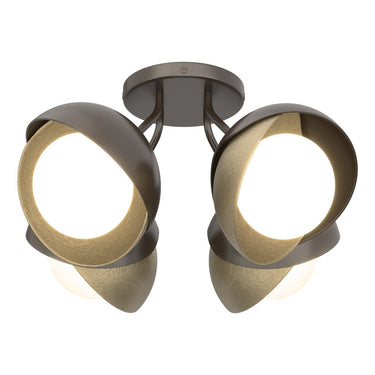 Hubbardton Forge 121376 Brooklyn 4-Light Double Shade Semi-Flush 34