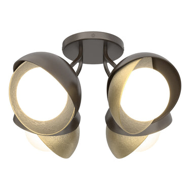 Hubbardton Forge 121376 Brooklyn 4-Light Double Shade Semi-Flush 36