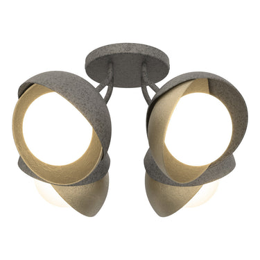 Hubbardton Forge 121376 Brooklyn 4-Light Double Shade Semi-Flush 43