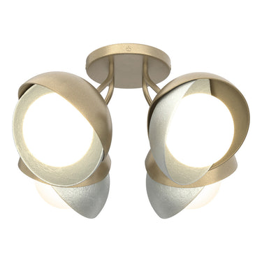 Hubbardton Forge 121376 Brooklyn 4-Light Double Shade Semi-Flush 60