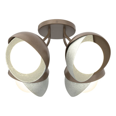 Hubbardton Forge 121376 Brooklyn 4-Light Double Shade Semi-Flush 6
