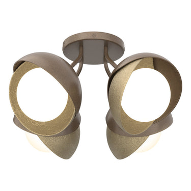 Hubbardton Forge 121376 Brooklyn 4-Light Double Shade Semi-Flush 7