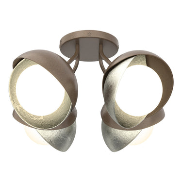 Hubbardton Forge 121376 Brooklyn 4-Light Double Shade Semi-Flush 8