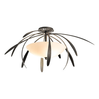 Hubbardton Forge 124352 Dahlia Medium 2 Light Incandescent Semi-Flush in Opal Glass 4