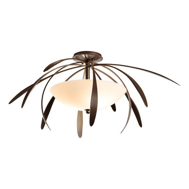 Hubbardton Forge 124352 Dahlia Medium 2 Light Incandescent Semi-Flush in Opal Glass 1