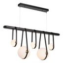 Hubbardton Forge 131046 Derby Linear 5 Light LED Pendant in Black Finish, Opal Glass with Standard Pipe Length 9