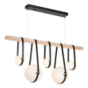 Hubbardton Forge 131046 Derby Linear 5 Light LED Pendant in Black Finish, Opal Glass with Standard Pipe Length 10