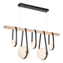 Hubbardton Forge 131046 Derby Linear 5 Light LED Pendant in Black Finish, Opal Glass with Standard Pipe Length 5