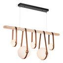 Hubbardton Forge 131046 Derby Linear 5 Light LED Pendant in Black Finish, Opal Glass with Standard Pipe Length 8