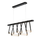 Hubbardton Forge 131053 York Linear 5 Light LED Pendant in Black Finish, Clear Glass with Standard Pipe Length 1
