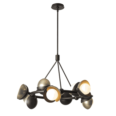 Hubbardton Forge 131068-GG Brooklyn 9-Light Chandelier - Modern Brass | Ink - Crescent Harbor
