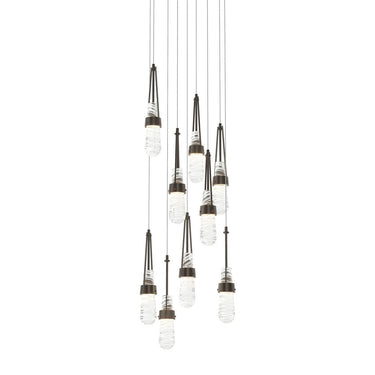 Hubbardton Forge 131100 Link 9-Light Blown Glass Round Pendant 12