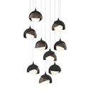 Hubbardton Forge 131105 Brooklyn 9-Light Double Shade Round Pendant - Long - Crescent Harbor
