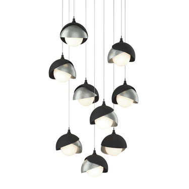 Hubbardton Forge 131105 Brooklyn 9-Light Double Shade Round Pendant - Long - Crescent Harbor