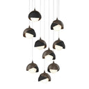 Hubbardton Forge 131105 Brooklyn 9-Light Double Shade Round Pendant - Long - Crescent Harbor