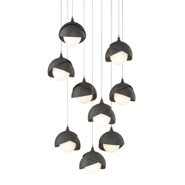 Hubbardton Forge 131105 Brooklyn 9-Light Double Shade Round Pendant - Long - Crescent Harbor