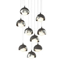 Hubbardton Forge 131105 Brooklyn 9-Light Double Shade Round Pendant - Long - Crescent Harbor