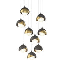 Hubbardton Forge 131105 Brooklyn 9-Light Double Shade Round Pendant - Long - Crescent Harbor