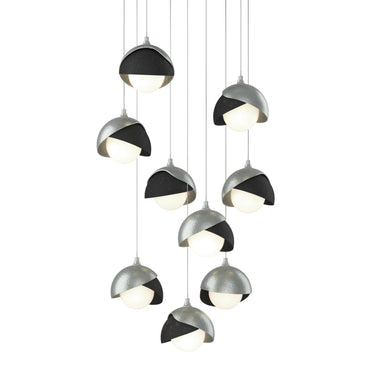 Hubbardton Forge 131105 Brooklyn 9-Light Double Shade Round Pendant - Long - Crescent Harbor