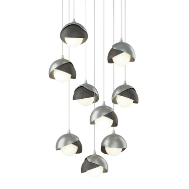 Hubbardton Forge 131105 Brooklyn 9-Light Double Shade Round Pendant - Long - Crescent Harbor