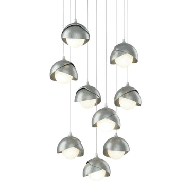 Hubbardton Forge 131105 Brooklyn 9-Light Double Shade Round Pendant - Long - Crescent Harbor