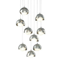 Hubbardton Forge 131105 Brooklyn 9-Light Double Shade Round Pendant - Long - Crescent Harbor