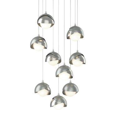 Hubbardton Forge 131105 Brooklyn 9-Light Double Shade Round Pendant - Long - Crescent Harbor