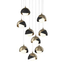 Hubbardton Forge 131105 Brooklyn 9-Light Double Shade Round Pendant - Long - Crescent Harbor