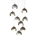 Hubbardton Forge 131105 Brooklyn 9-Light Double Shade Round Pendant - Long - Crescent Harbor