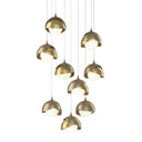 Hubbardton Forge 131105 Brooklyn 9-Light Double Shade Round Pendant - Long - Crescent Harbor