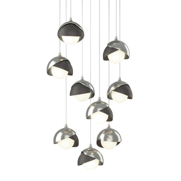Hubbardton Forge 131105 Brooklyn 9-Light Double Shade Round Pendant - Long - Crescent Harbor