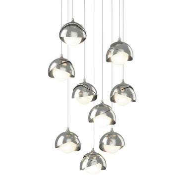 Hubbardton Forge 131105 Brooklyn 9-Light Double Shade Round Pendant - Long - Crescent Harbor