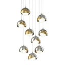 Hubbardton Forge 131105 Brooklyn 9-Light Double Shade Round Pendant - Long - Crescent Harbor